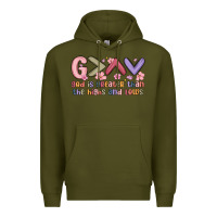 Army Green god is greater than the highs and lows Premium Hoodie - MaliasSmallBusiness