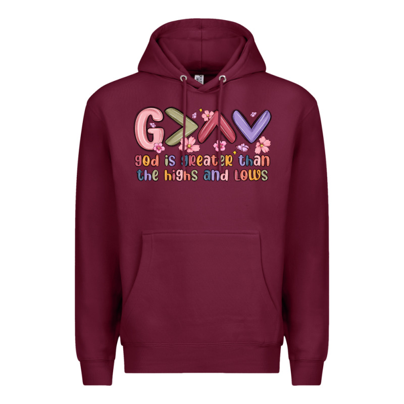 God Is Greater Than The Highs And Lows Premium Hoodie by MaliasSmallBusiness | Teevron