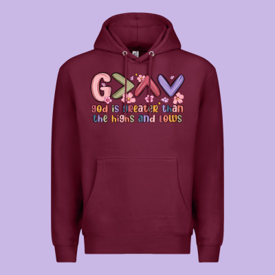 God Is Greater Than The Highs And Lows Premium Hoodie Designed By Maliassmallbusiness