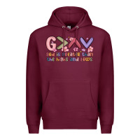 Burgundy god is greater than the highs and lows Premium Hoodie - MaliasSmallBusiness