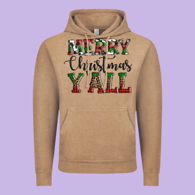 Merry Christmas Y'all Vintage Hoodie Designed By Adodesignshop