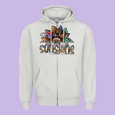 You Are My Sunshine Autism Awareness Zipper Hoodie Designed By Sublimationcraftshop