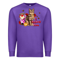 Purple i meow you Premium Sweatshirt - AdoDesignShop