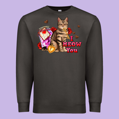 I Meow You Premium Sweatshirt Designed By Adodesignshop