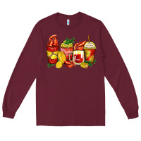 Burgundy crawfish coffee cups Long Sleeve Tee - Zillion Design Studio
