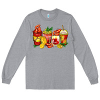 Heather Grey crawfish coffee cups Long Sleeve Tee - Zillion Design Studio