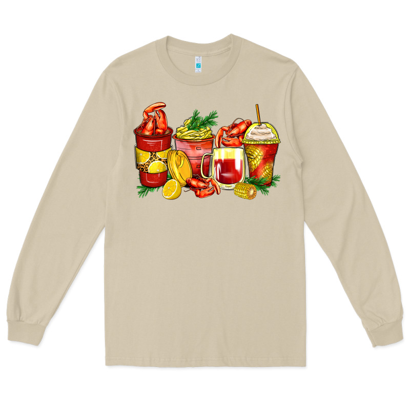Crawfish Coffee Cups Long Sleeve Tee by Zillion Design Studio | Teevron