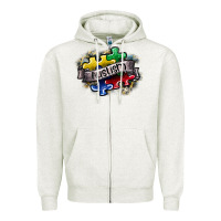 Oatmeal Heather austism Zipper Hoodie - SublimationCraftShop