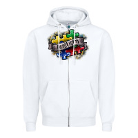 White austism Zipper Hoodie - SublimationCraftShop