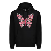 Black floral butterfly Premium Hoodie - MaliasSmallBusiness