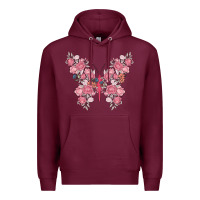 Burgundy floral butterfly Premium Hoodie - MaliasSmallBusiness