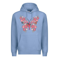 Colony Blue floral butterfly Premium Hoodie - MaliasSmallBusiness