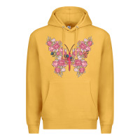 Mustard floral butterfly Premium Hoodie - MaliasSmallBusiness