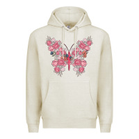Oatmeal Heather floral butterfly Premium Hoodie - MaliasSmallBusiness
