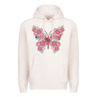 Pale Pink floral butterfly Premium Hoodie - MaliasSmallBusiness