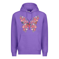 Purple floral butterfly Premium Hoodie - MaliasSmallBusiness