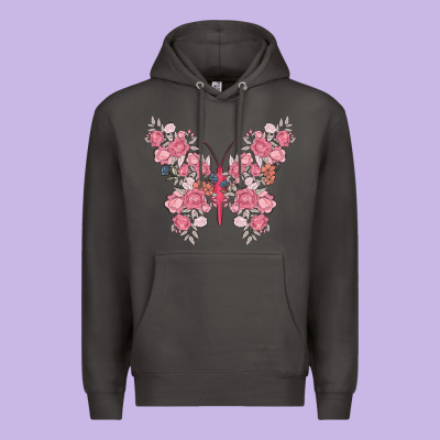 Floral Butterfly Premium Hoodie Designed By Maliassmallbusiness