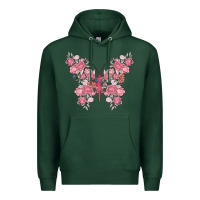 Sports Green floral butterfly Premium Hoodie - MaliasSmallBusiness