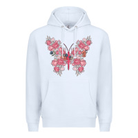 White floral butterfly Premium Hoodie - MaliasSmallBusiness