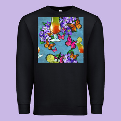 Butterfly Cocktail Premium Sweatshirt Designed By Bundleandbundleshop
