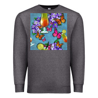 Charcoal Heather butterfly cocktail Premium Sweatshirt - BundleAndBundleShop