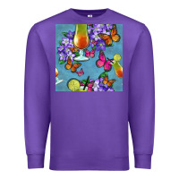 Purple butterfly cocktail Premium Sweatshirt - BundleAndBundleShop