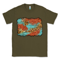 Army Green western leopard tooled leather background Classic Tee - Zillion Design Studio