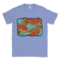 Colony Blue western leopard tooled leather background Classic Tee - Zillion Design Studio