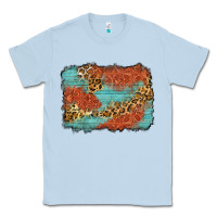 Dusty Blue western leopard tooled leather background Classic Tee - Zillion Design Studio