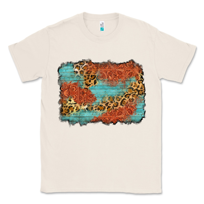 Western Leopard Tooled Leather Background Classic Tee by Zillion Design Studio | Teevron