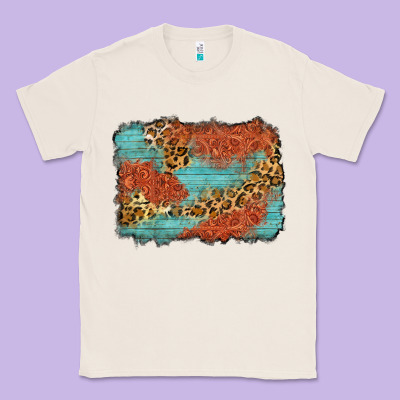 Western Leopard Tooled Leather Background Classic Tee Designed By Zillion Design Studio