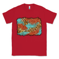 Red western leopard tooled leather background Classic Tee - Zillion Design Studio