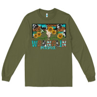Army Green wranglin mama Long Sleeve Tee - texasbilliewilder