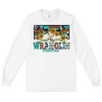 White wranglin mama Long Sleeve Tee - texasbilliewilder