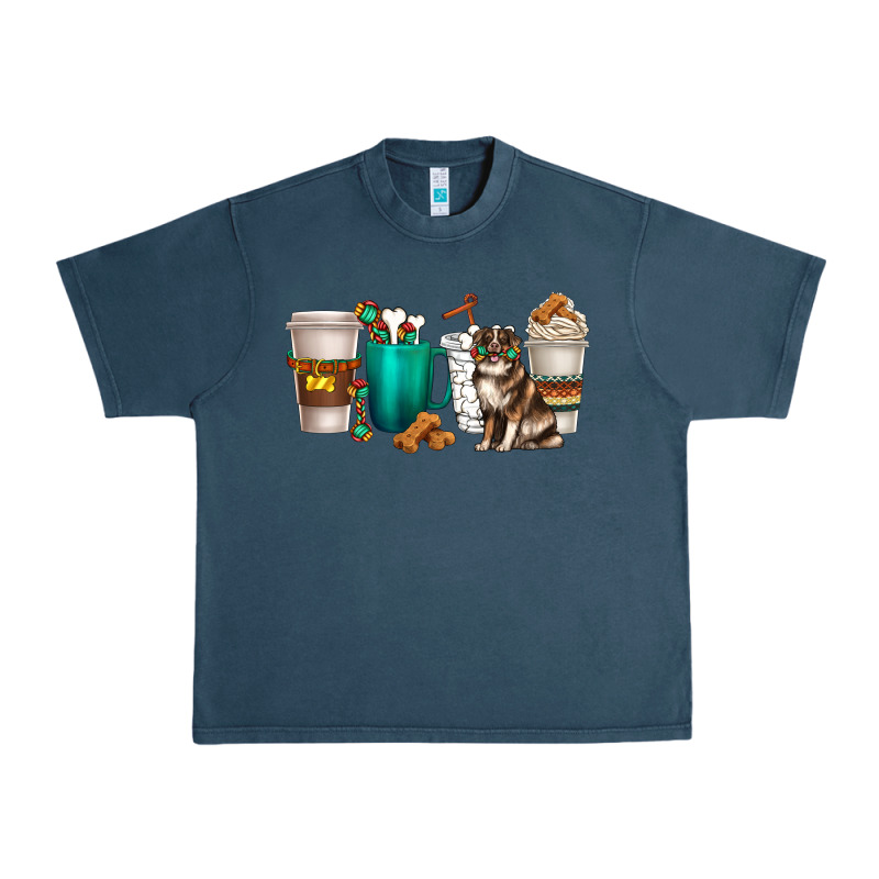Australian Shepherd Dog Coffee Cups Urban Heavy Tee by texasbilliewilder | Teevron