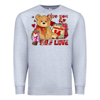 Heather Grey give you self love Premium Sweatshirt - AdoDesignShop