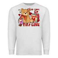Oatmeal Heather give you self love Premium Sweatshirt - AdoDesignShop