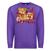 Purple give you self love Premium Sweatshirt - AdoDesignShop