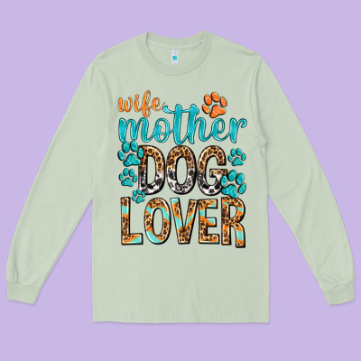 Wife Mother Dog Lover With Paws Long Sleeve Tee Designed By Texasbilliewilder