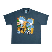 Midnight Navy argentina  hearts Urban Heavy Tee - texasbilliewilder