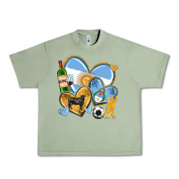 Oil Green argentina  hearts Urban Heavy Tee - texasbilliewilder