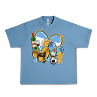 Pebble Blue argentina  hearts Urban Heavy Tee - texasbilliewilder