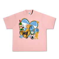 Salmon argentina  hearts Urban Heavy Tee - texasbilliewilder