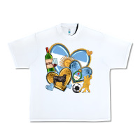 White argentina  hearts Urban Heavy Tee - texasbilliewilder