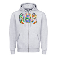 Heather Grey Easter Day mom Zipper Hoodie - Neo Western