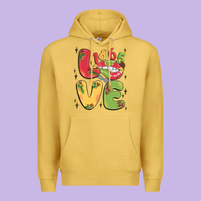 Love Juneteenth Lips Premium Hoodie Designed By Maliassmallbusiness