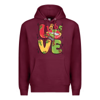 Burgundy love juneteenth lips Premium Hoodie - MaliasSmallBusiness