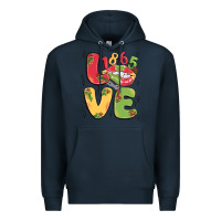 Navy love juneteenth lips Premium Hoodie - MaliasSmallBusiness