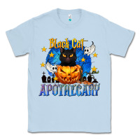 Dusty Blue Black Cat Apothecary Classic Tee - texasbilliewilder