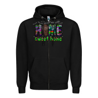 Black home sweet home Zipper Hoodie - CowhideDigitalArt